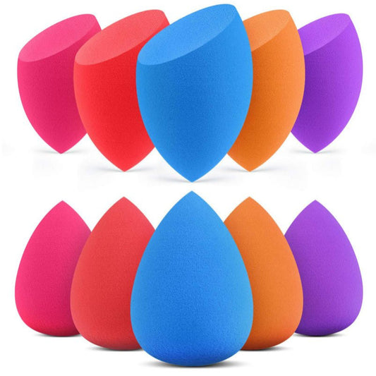 10 Pcs  Makeup Sponge Cosmetic Foundation Beauty Blender Set Multicolour In wet and dry use perfect choice for foundation, BB cream, powder, concealer, isolation, liquid or any other products