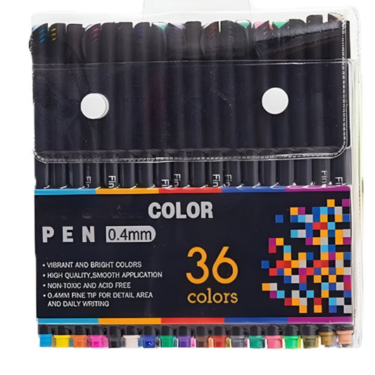 Color Pen Set 36 Colors with 04mm Tip Bright Colors High Quality Ink