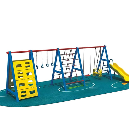 Kids Outdoor Fun Backyard Series with Swing Slide - Multicolor Playground Equipment