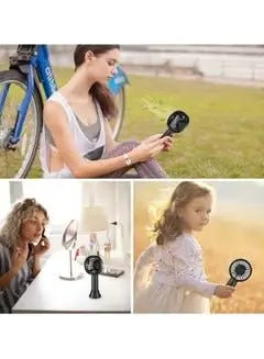 Rechargeable Mini Fan Black with Charging Fan High Power Motor - Mumzar