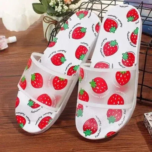 Strawberry Print Fashion Slide Sandals 36-37 - Style, Comfort, and Safety - Mumzar