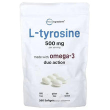 L-tyrosine supplement pouch with omega-3, 360 softgels, white capsules