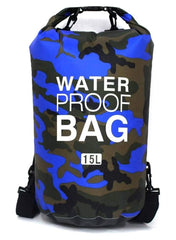 15L Camouflage Royal Blue Double-Strap Waterproof Outdoor Sport PVC Bag