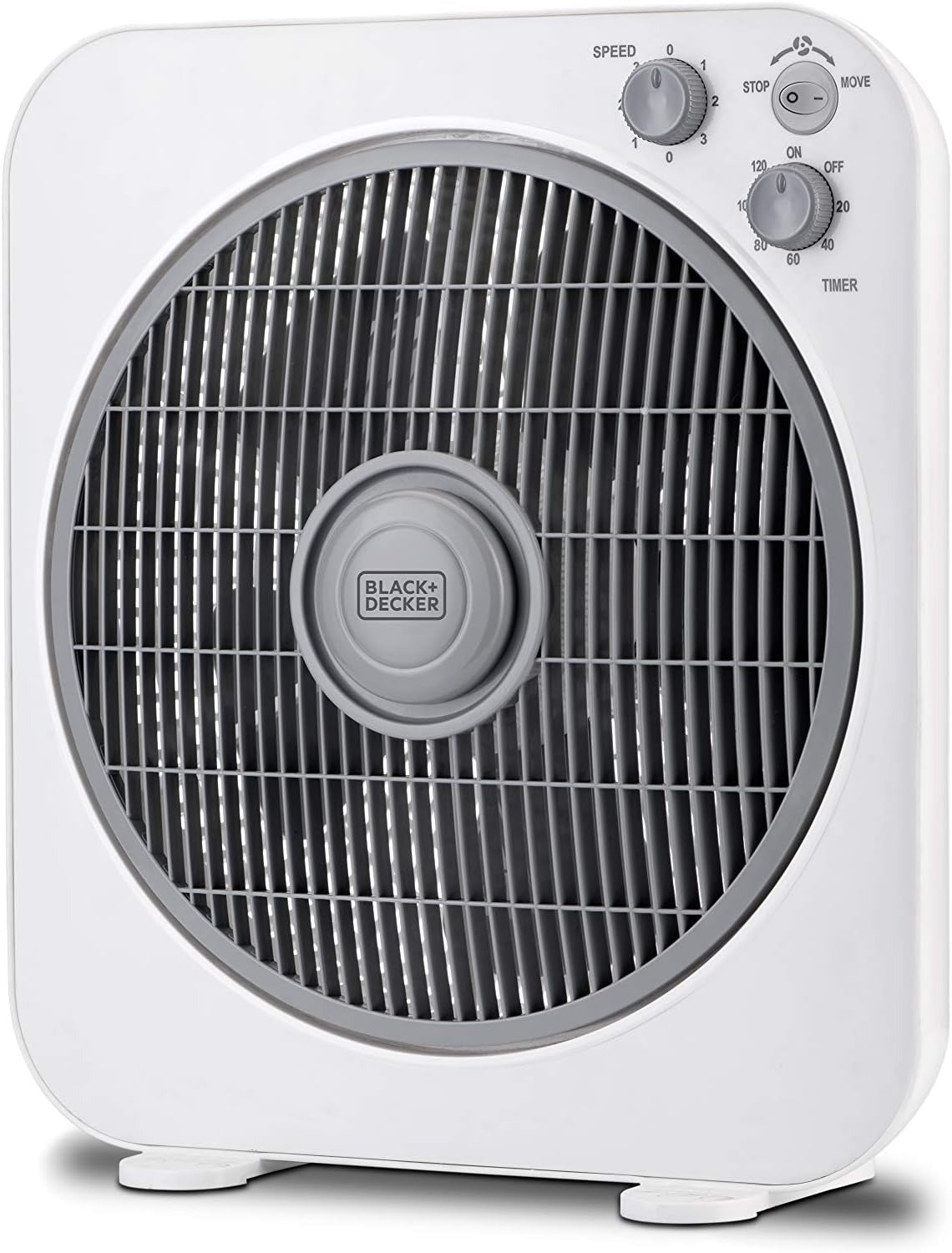 Black & Decker 40W Box Desk Fan 12 Inch Diameter, 3 Speeds Low/Medium/High And 5 Blade Design With Adjustable Portable/Travel Friendly Body To Direct Swing FB1220-B5 2 Years Warranty