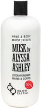 White hand & body moisturising cream bottle, Musk by ALYSSA ASHLEY, 750 ml