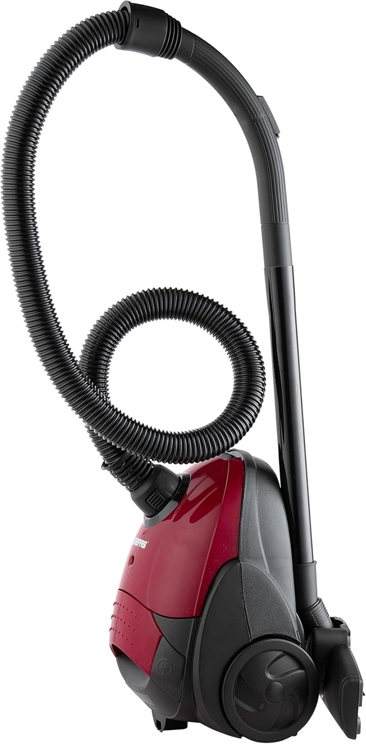 Geepas GVC2594 Vacuum Cleaner with Dust Bag, 2200W - 1.5L - Powerful Suction - Dust Full Indicator | Flexible Hose with Airflow on Handle | Pedal Switch and Auto-Rewinding Wire | 2 Years Warranty