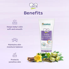 Himalaya baby cream tube, light cream-colored tube with purple label and green cap