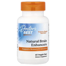 Natural brain enhancer supplement bottle with orange cap