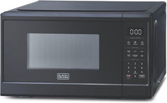 BLACK+DECKER Microwave Oven, 20L, 700W, 5 Power Levels, Defrost Function, 35-Min Timer, 255mm Glass Turntable for Even Cooking, Easy-Clean Cavity, Stylish Chrome Knobs – Black, MZ2005P-B5