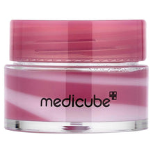 Medicube PDRN lip sleeping mask jar with translucent pink lid and clear container