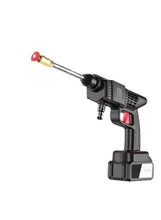 21V High-Pressure Car Washing Water Gun with Storage Box Black Includes 2 Battery, 5-Meter Hose, and Tool Box.