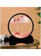 Moving Sand Art Picture Round Glass Assorted Colours 18Cmx19Cm