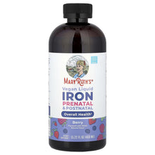 MaryRuth's vegan liquid iron bottle, berry flavor, dark bottle with black cap