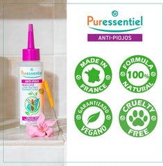 Puressentiel Anti-Lice Treatment Lotion and Comb 100 ml - Head lice lotion, 100% natural origin, proven efficacy in 10 minutes, micro-grooved comb