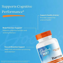 Bacopa supplement bottle with blue Doctor's Best label and orange cap