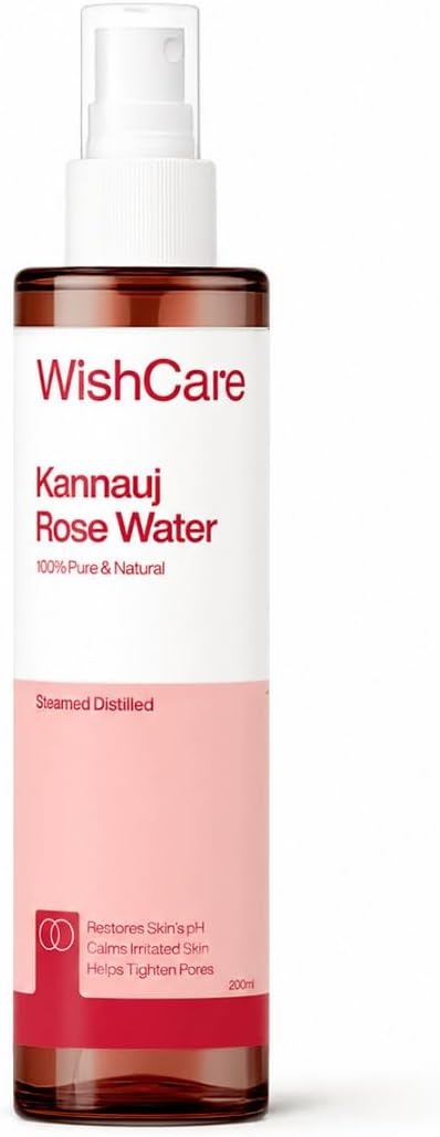 WishCare 100% Pure & Natural Rose Water For Face, Skin & Hair | Rose Water Toner for Glowing Skin | Free from Paraben & Alcohol | 200ml