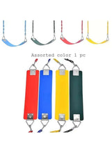 Assorted kids swing seat boards in multiple colors with metal hanging plates and chains