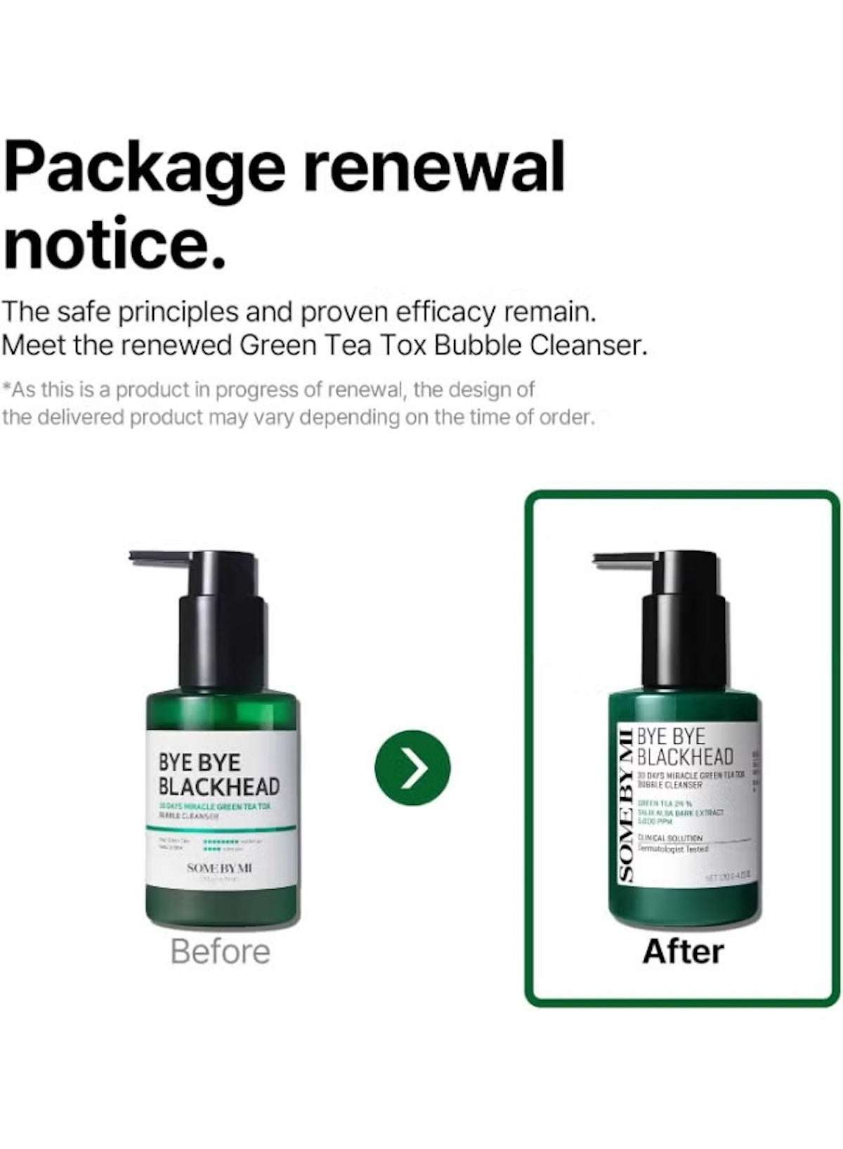 Bye Bye Blackhead 30 Days Miracle Green Tea Tox Bubble Cleanser 120g | SOMEBYMI