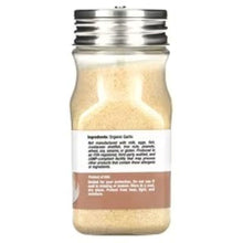 Organic garlic powder jar showing back nutrition and ingredients label