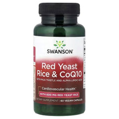 Swanson Vitamins Red Yeast Rice & CoQ10 with Milk Thistle and Alpha Lipoic Acid, 60 Vegan Capsules