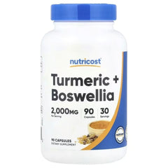 Nutricost Turmeric + Boswellia Capsules, 90 Capsules – Herbal Joint and Wellness Support Supplement