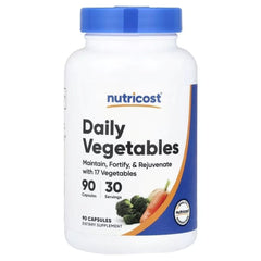 Nutricost Daily Vegetables, 90 Capsules – Daily Vegetable Blend Supplement with Greens & Vegetable Powders