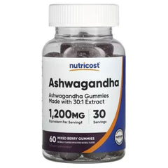 Nutricost Ashwagandha Gummies, Mixed Berry, 600 mg per Gummy, 60 Gummies – Stress & Wellness Support Supplement