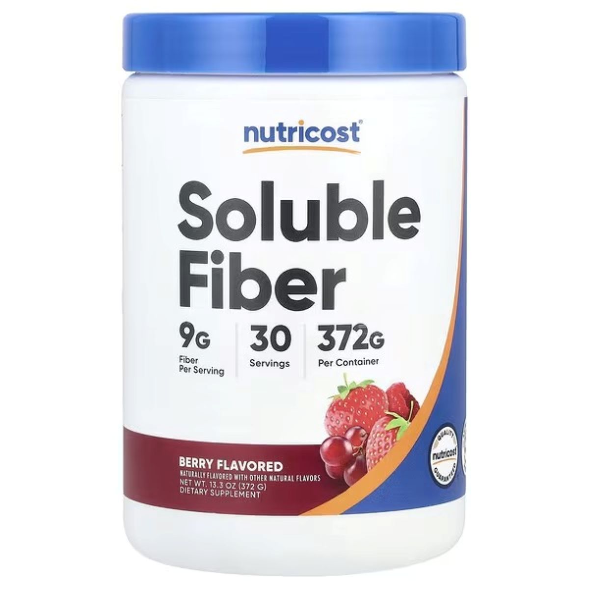 Nutricost Soluble Fiber Powder, Berry Flavor, 13.3 oz (372 g) – Daily Dietary Fiber Supplement