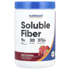 Nutricost Soluble Fiber Powder, Berry Flavor, 13.3 oz (372 g) – Daily Dietary Fiber Supplement