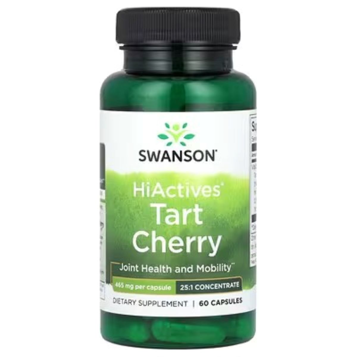 Swanson Vitamins HiActives® Tart Cherry 465 mg – 60 Capsules | Antioxidant & Joint Health Supplement
