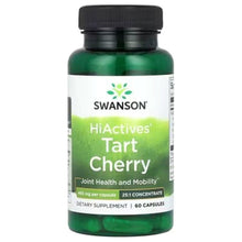 Swanson HiActives Tart Cherry joint health supplement bottle, green with black cap