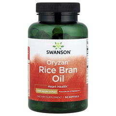 Swanson Oryzan rice bran oil dietary supplement bottle, 90 softgels