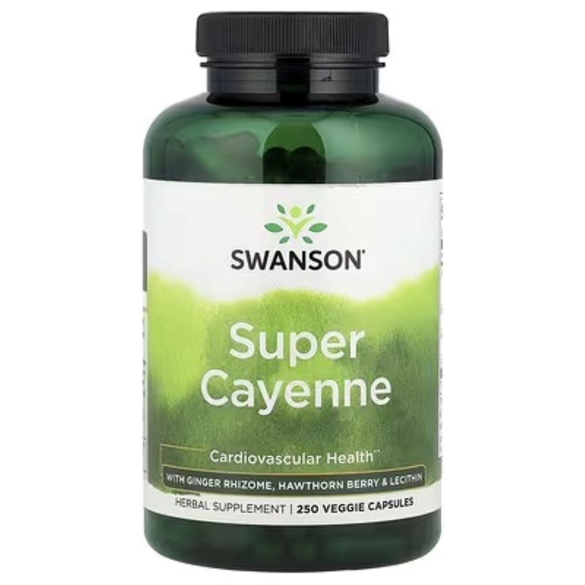 Swanson Vitamins Super Cayenne with Ginger Rhizome, Hawthorn Berry & Lecithin – 250 Veggie Capsules | Herbal Wellness Formula