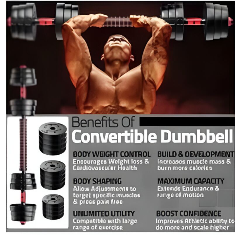 Huitich 10kg adjustable dumbbells set with convertible weight plates for versatile strength training
