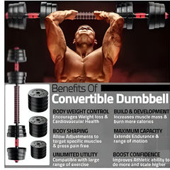 Huitich 10kg adjustable dumbbells set with convertible weight plates for versatile strength training