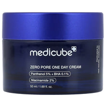 Medicube day cream jar with blue lid, dark label, 50 ml