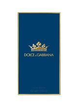 Dolce&Gabbana K eau de toilette box with crown logo on blue background