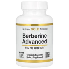 California Gold Nutrition Berberine Advanced 550 mg – Berbevis® Phytosome with Berberine Phospholipid Complex, 60 Veggie Capsules