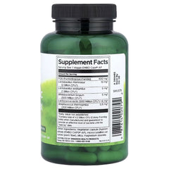 Swanson Probiotic Complex supplement bottle showing the Supplement Facts panel on green container