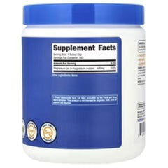 Magnesium malate powder supplement jar back panel with Supplement Facts label