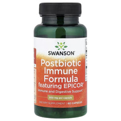 Swanson Vitamins Postbiotic Immune Formula Featuring EpiCor®, 500 mg, 60 Capsules