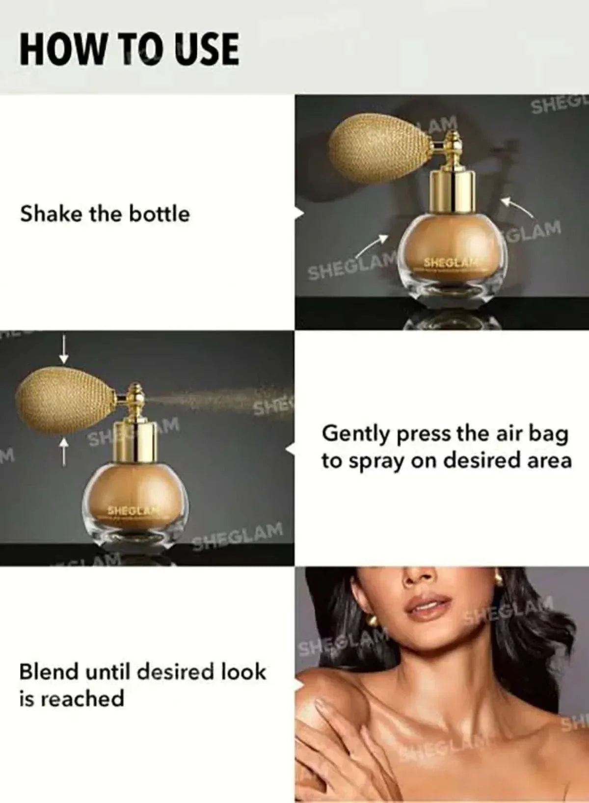 SHEGLAM Go Go Glow Highlighting Body Mist Frosted Opal – Shimmering Illuminating Glow for Body, Hair & Face
