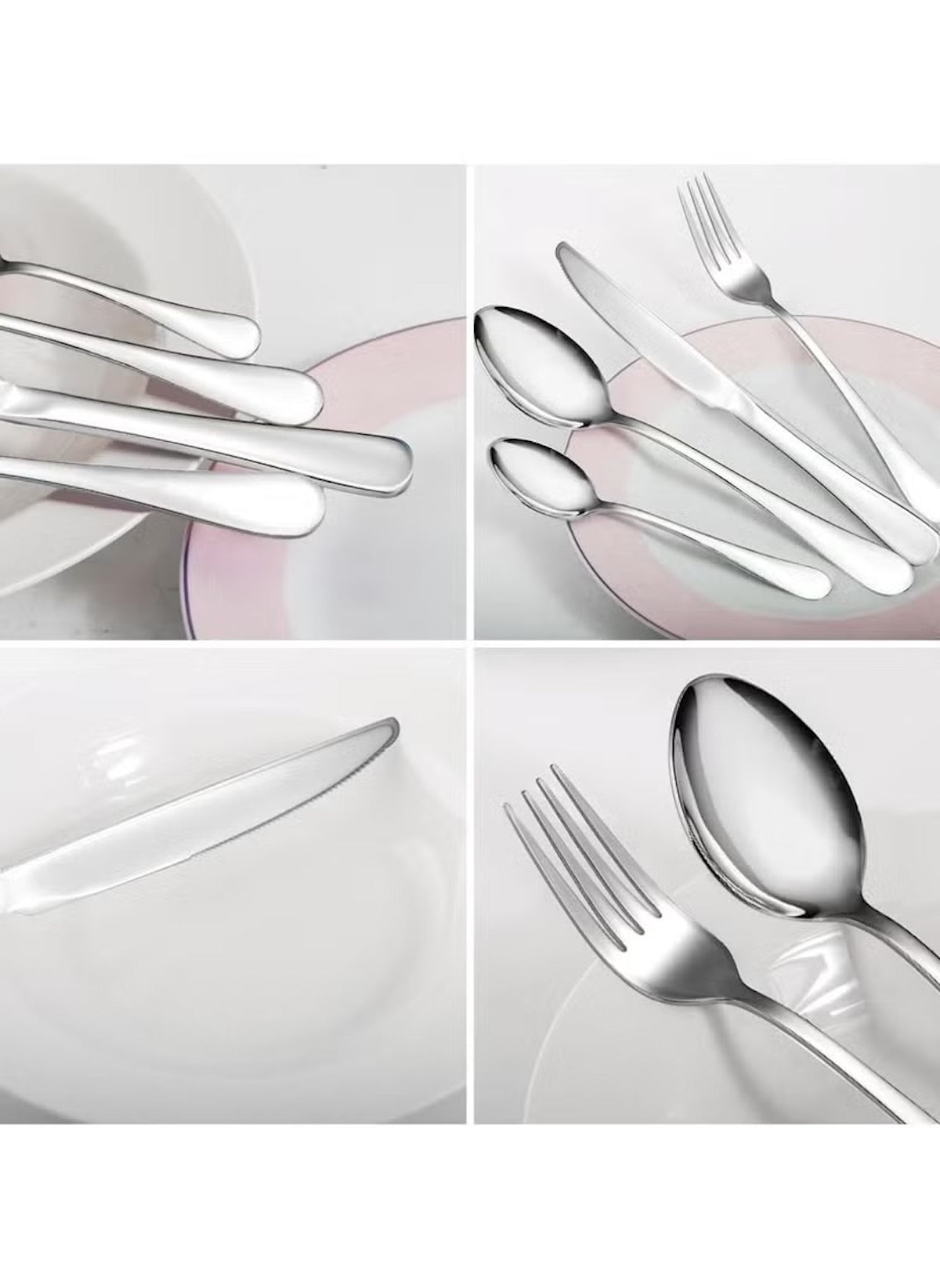 Huitich 12 piece cutlery set for dining with polished stainless steel spoons, forks, and knives
