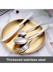 Huitich 12 piece cutlery set for dining with stainless steel spoons fork and knife on gold plate