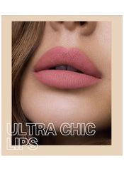Close-up of lips wearing Huitich 12-piece long lasting lip gloss in a matte pink shade