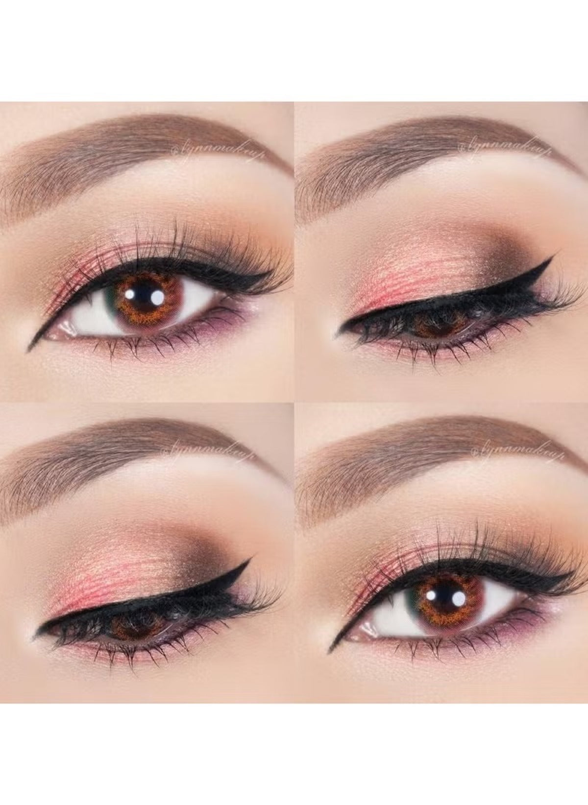 Close-up of eyes showcasing makeup looks created with Huitich 120 color eyeshadow palette