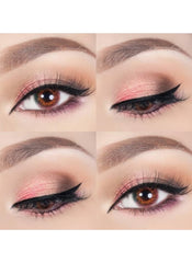 Close-up of eyes showcasing makeup looks created with Huitich 120 color eyeshadow palette