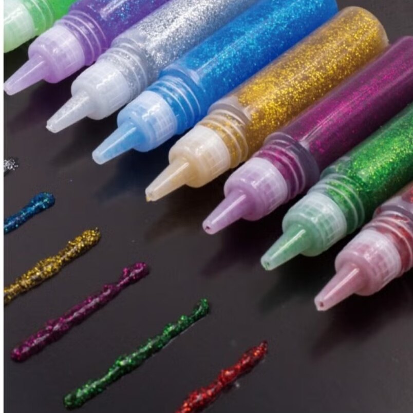 12 Piece Glitter Glue Set – Bright Colors for Extra Sparkle