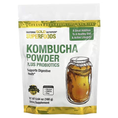 California Gold Nutrition Superfoods Kombucha Powder with Apple Cider Vinegar, Soluble Tapioca Fiber & Probiotics – Gut Health Drink Mix, 160 g (5.64 oz)