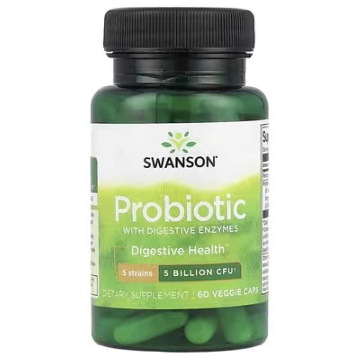 Swanson Probiotic with Digestive Enzymes 5 Billion CFU – 60 Veg Capsules